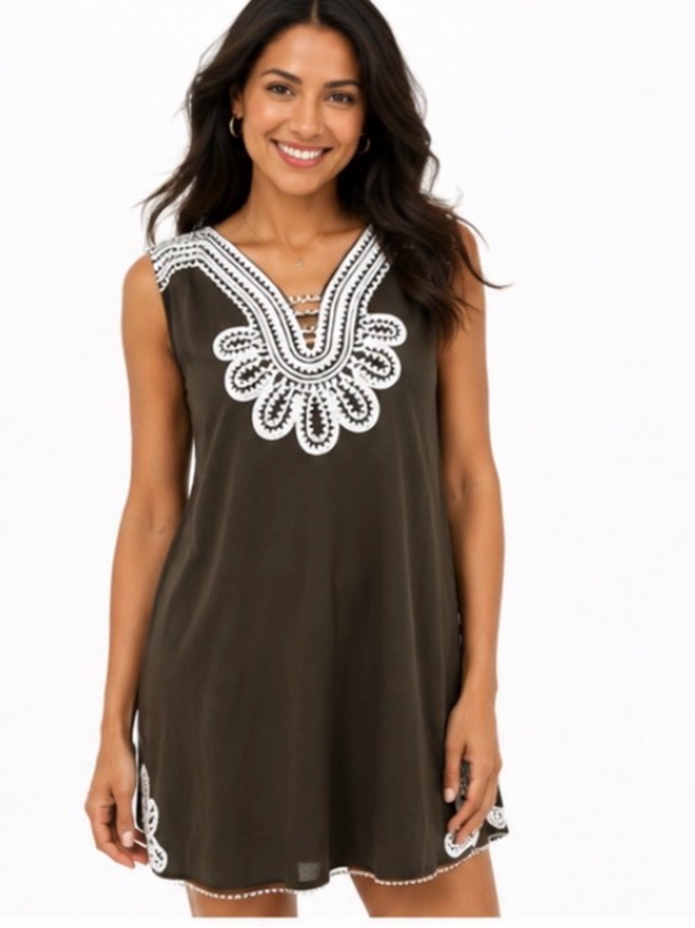 Alfani Ricrac-Embroidered Dress